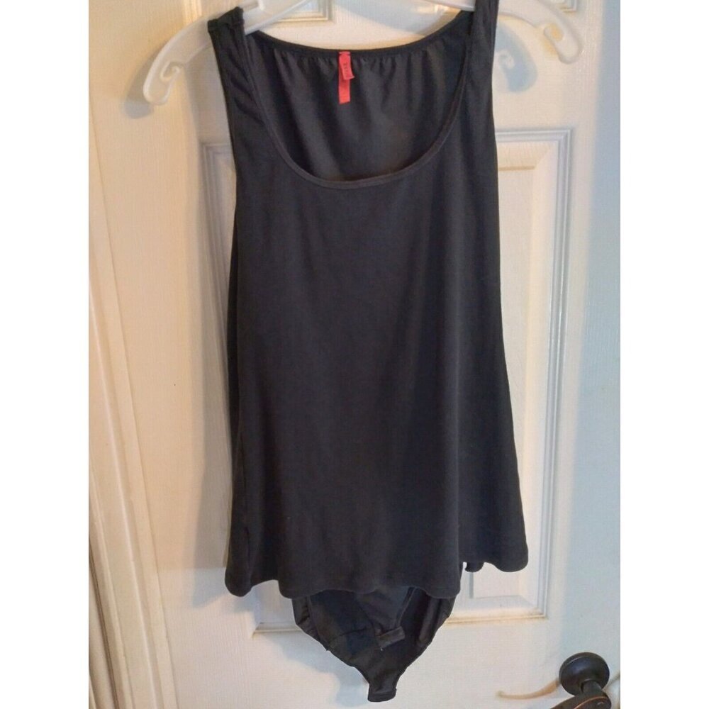 SPANX Black Tank Bodysuit with Pink Tag